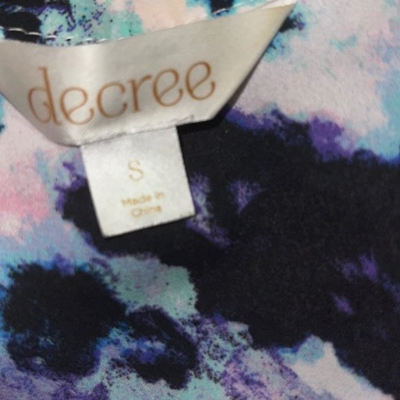 Decree Womens Small Floral Multicolor 3/4 Sleeve Blouse Top - Picture 8 of 8